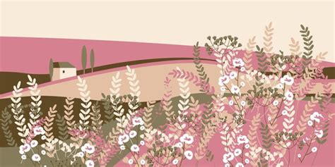 Premium Vector Landscape Wildflowers Nude Beige Shade Earth Color Vector Illustration
