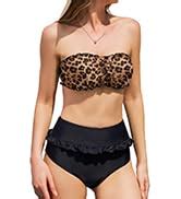 Amazon MOLYBELL Womens Two Piece High Waisted Bikini Set Off Shoulder Elastic Swimwear