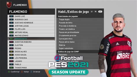 Patch Bmpes 76 Overall De Todos Os Jogadores Do Flamengo Pes 2021