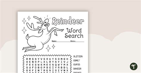 Christmas Word Search Santa S Reindeer Teach Starter