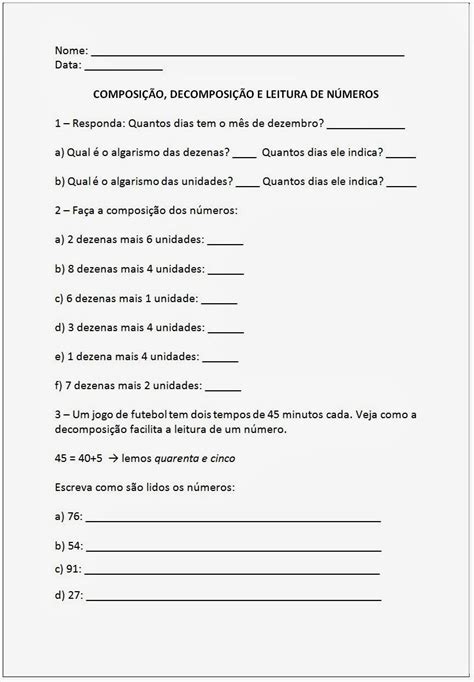 Atividade De Composição E Decomposição 2 Ano - NAZAEDU