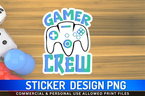 Gamer Crew Sticker Png Desgin Graphic By Regulrcrative Creative Fabrica