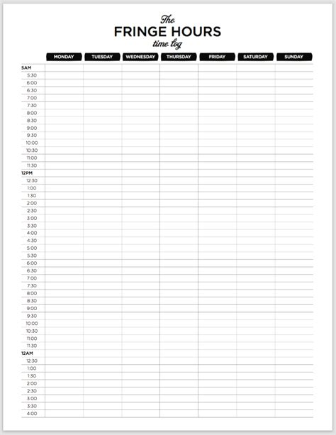 Time Tracker Printable Shop Fresh