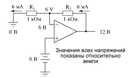 Делитель напряжения в цепи обратной связи