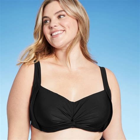 Kona Sol Swim Nwt Kona Sol Plus Size Black Twist Front Bikini Top W Poshmark