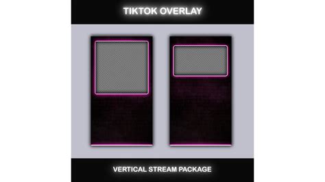 tiktok  overlay pack neon pink animated vertical stream layout