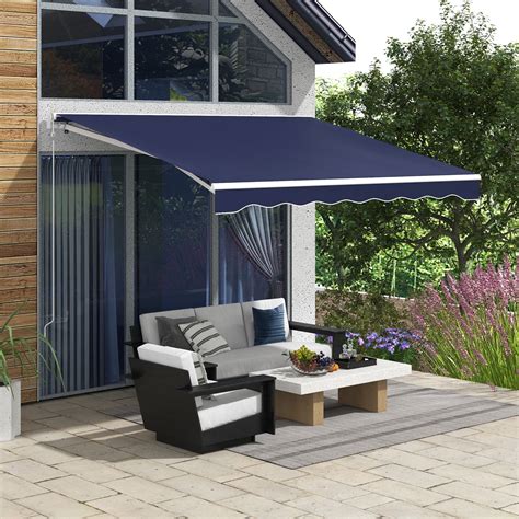 Outsunny X Blue Motorized Retractable Patio Awning Remote