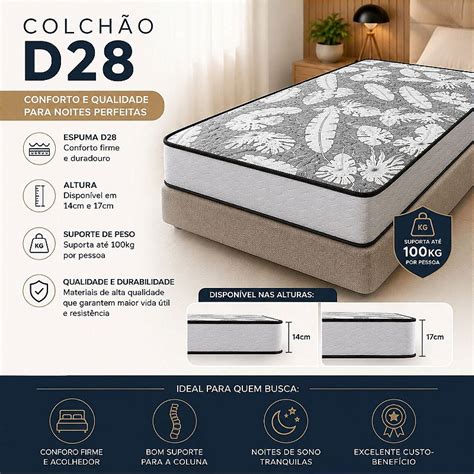 Colchão D28 Casal Suporta Quantos Quilos - Colchão D28 Casal 100% Espuma Ortopédica Certificada Firme Suporta Até ...