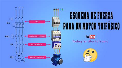 Diagrama De Control Y Fuerza De Un Motor Trifasico Reversibl