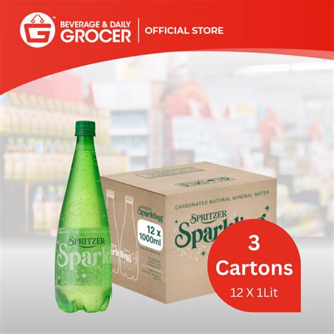 Spritzer Sparkling Natural Mineral Water 12 X 1L 36 Bottles 3 Cartons