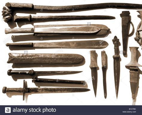 African Weapons Knives Knife Africa Weapon Weapons Stock Photo