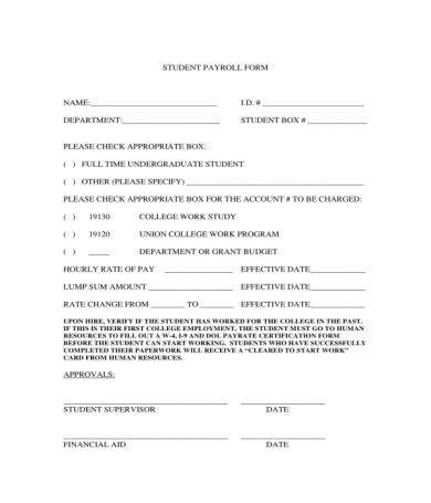 student finance forms   ms word