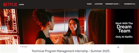 paid opportunity netflix technical program management internship