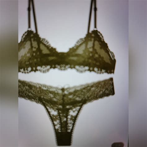 Intimates Sleepwear 2 Sets Floral Lace Sexy Bra Thong Panties Lingerie Black Whitemediumnwt