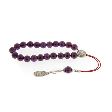 Greek Worry Beads Of Amethyst Quartz Gemstones 925 Sterling Silver