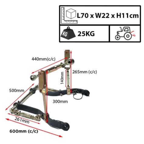 Compact Tractor Linkage Kit 600mm Arms Cat 1 Elvington Country Store