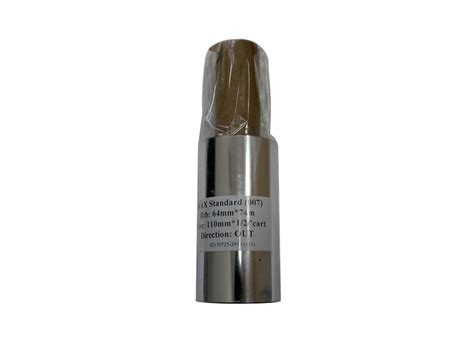 Термотрансферная красящая лента Риббон Wax Standard 64мм*74м 1/2”-110мм ...