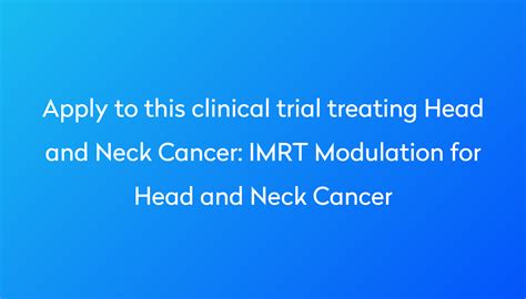 Imrt Modulation For Head And Neck Cancer Clinical Trial 2023 Power