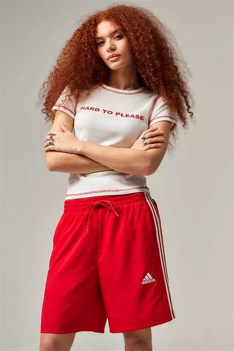 Adidas 3 Stripes Longline Shorts Urban Outfitters Uk