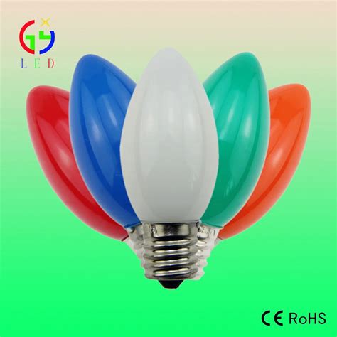 Colorful LED C9 Ceramic Christmas Bulb LED C9 Holiday Glass Coated Lamp ...