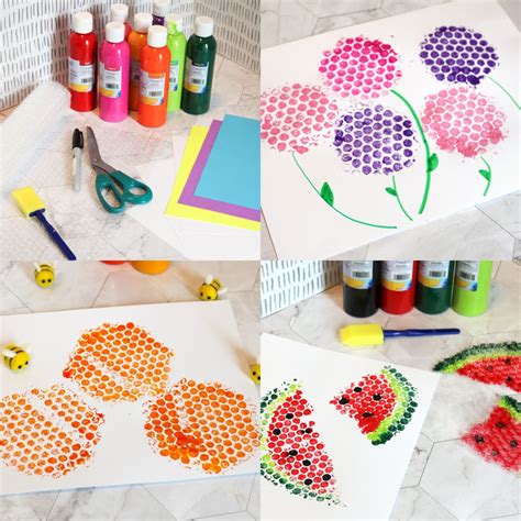 Bubble Wrap Painting A Fun Diy Art Project Diy Candy