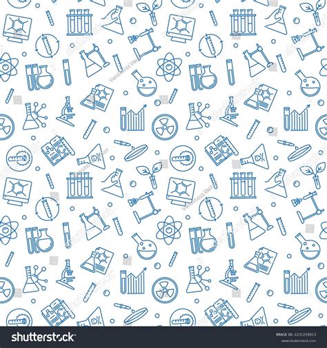 Chemistry Science Seamless Pattern Chemical Vector Stock Vector