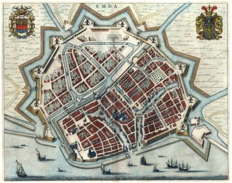 1649 map of Emden, Germany