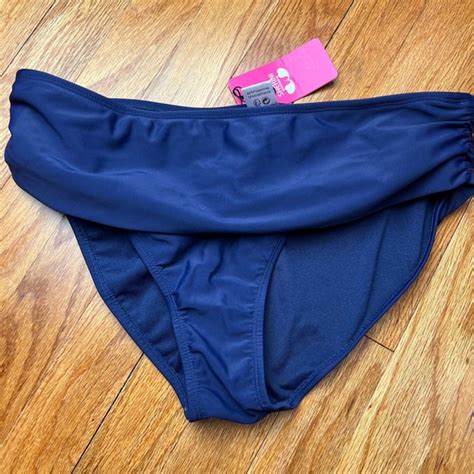 Shekini Swim Nwt Shekini Navy Blue Bikini Bottoms Large Poshmark