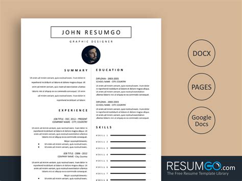 Selene Classic Resume Template Resumgo