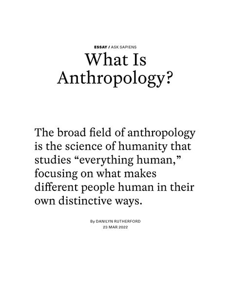 Rutherford 2020 - Readings - What Is Anthropology? The broad !eld of