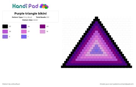 Purple Triangle Bikini Pony Bead Pattern Kandi Pad Kandi Patterns