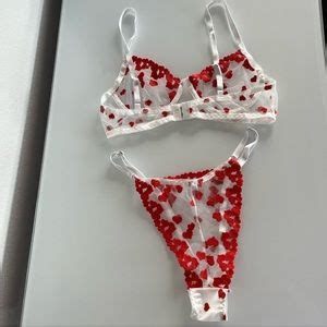 Intimates Sleepwear Sexy Heart Embroidered Lingerie Set Poshmark