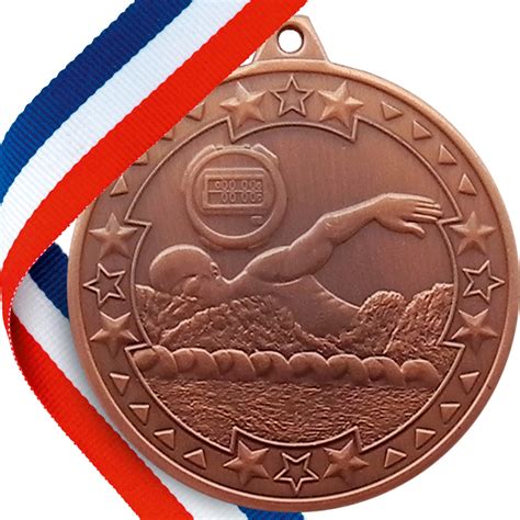 Double Sided Swimming Medal Bronze
