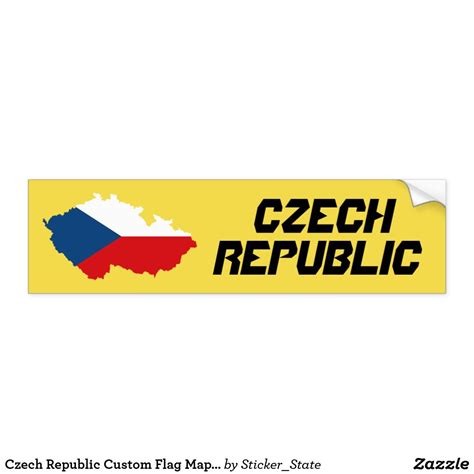 Czech Republic Custom Flag Map Sticker | Zazzle.com | Custom flags ...