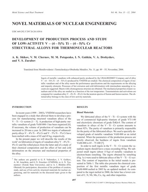 PDF Development Of Production Process And Study Of Low Activity V