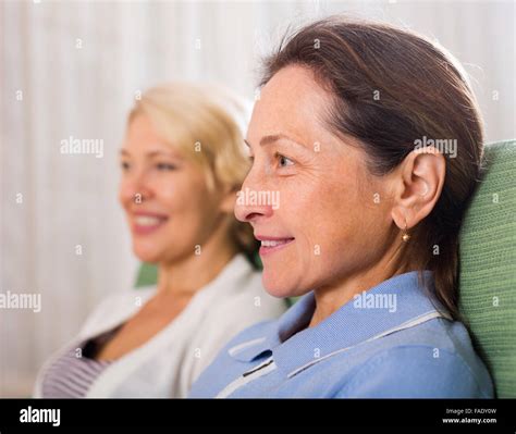 Portrait Of Two Mature Women Stock Photo Alamy