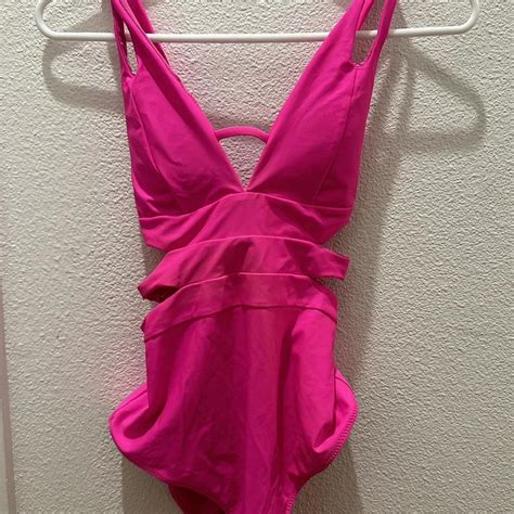 Hot Pink One Piece Swimsuit Depop