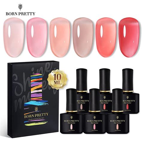 Born Pretty Zestaw Lakieru Elowego Nude R Owy Szary Fioletowy Brokatowy Lakier Elowy Kolor