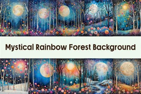 Mystical Rainbow Forest Background Graphic By Pamilah Creative Fabrica