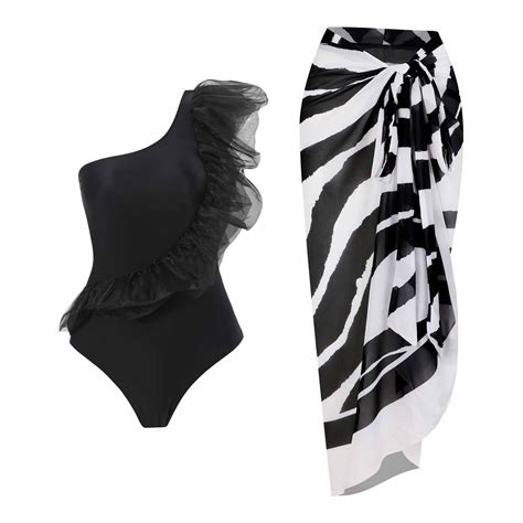 Nerohusy Bikini Sets For Women With Cover Up One Piece Bathing Suit For Women With Beach Cover