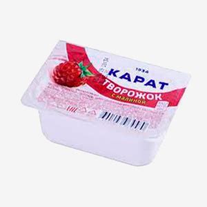 Творожок Карат с наполнителем Малина 100 г | Творожные десерты | Arbuz.kz