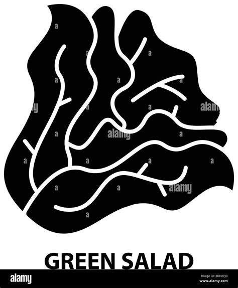 Green Salad Icon Black Vector Sign With Editable Strokes Concept