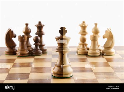 close   chess pieces   chessboard stock photo alamy