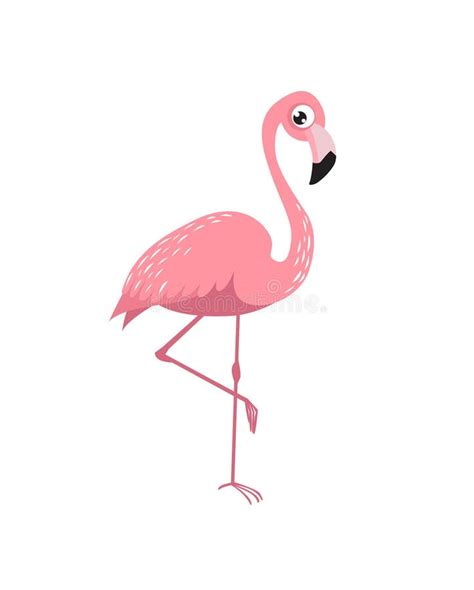 Imprimir Flamingo Lindo De Dibujos Animados Personaje De Caricatura