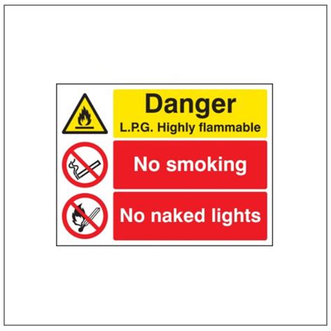 LPG Flammable No Smoking No Naked Lights Signs Display Shop