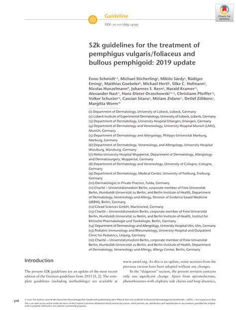 PDF S2k Guidelines For The Treatment Of Pemphigus Vulgaris Foliaceus