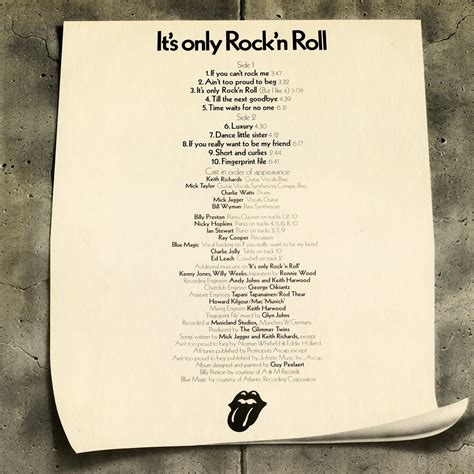 1974 It's Only Rock 'N Roll - The Rolling Stones - Rockronología