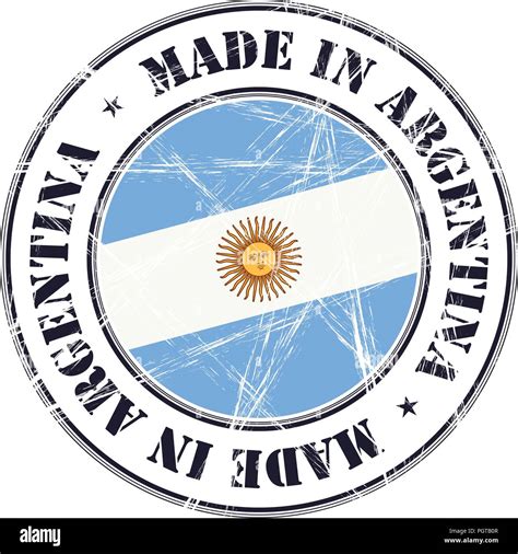 Made In Argentina Grunge Rubber Stamp With Flag Stock Vector Image