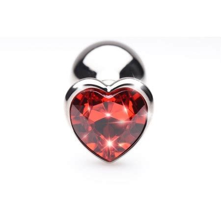 Scarlet Heart Shaped Jewel Anal Plug