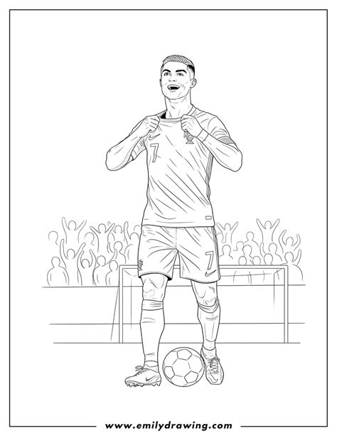 Cristiano Ronaldo Coloring Pages Emily Drawing